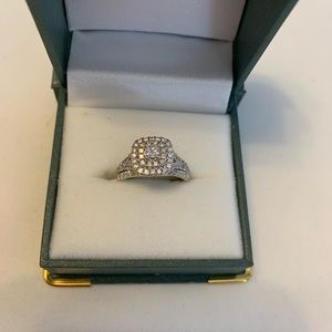 14k White gold Princess Cut  wedding set